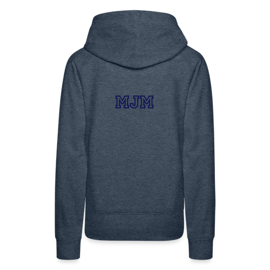 Sudadera con capucha premium para mujer"Samurai Burger" - heather denim