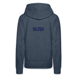 Sudadera con capucha premium para mujer"Samurai Burger" - heather denim