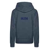 Sudadera con capucha premium para mujer"Samurai Burger" - heather denim