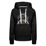 Sudadera con capucha premium para mujer"Samurai Burger" - charcoal grey