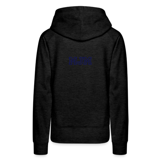 Sudadera con capucha premium para mujer"Samurai Burger" - charcoal grey