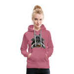 Sudadera con capucha premium para mujer"Samurai Burger" - mauve