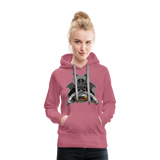 Sudadera con capucha premium para mujer"Samurai Burger" - mauve