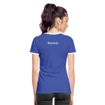 Camiseta contraste mujer"be brave" - blue/white