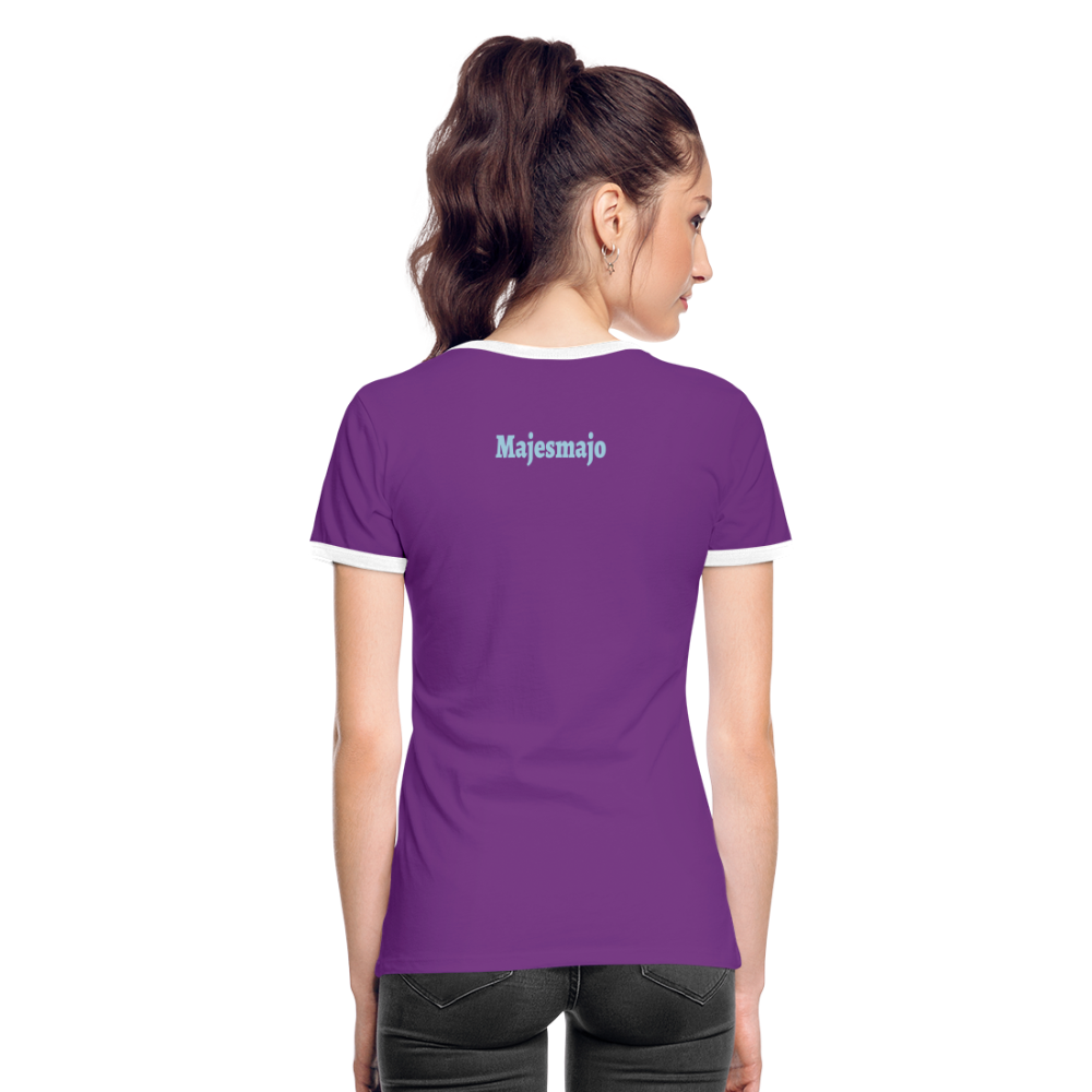 Camiseta contraste mujer"be brave" - purple/white
