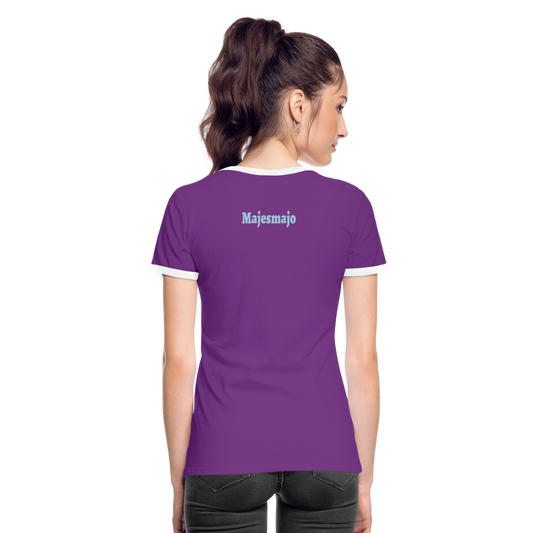 Camiseta contraste mujer"be brave" - purple/white