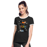 Camiseta contraste mujer"be brave" - black/white