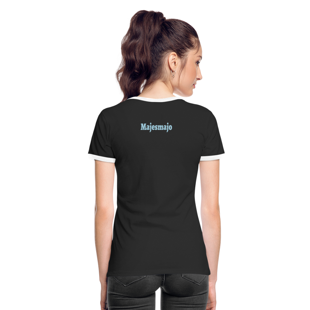 Camiseta contraste mujer"be brave" - black/white