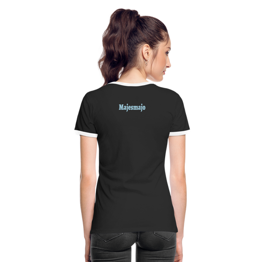 Camiseta contraste mujer"be brave" - black/white