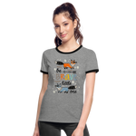 Camiseta contraste mujer"be brave" - heather grey/black