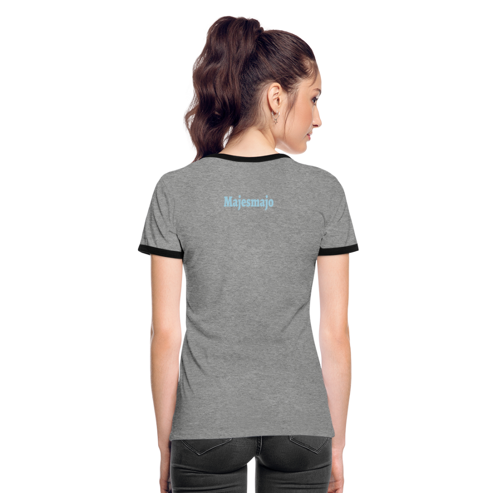 Camiseta contraste mujer"be brave" - heather grey/black