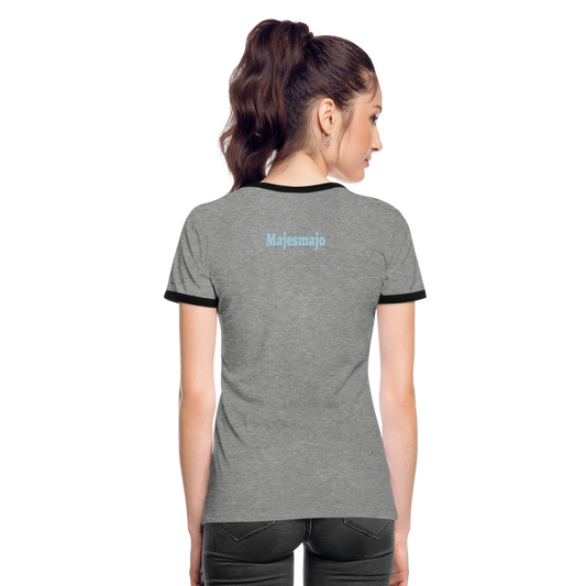 Camiseta contraste mujer"be brave" - heather grey/black