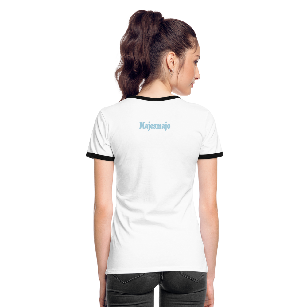 Camiseta contraste mujer"be brave" - white/black