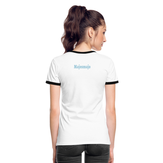Camiseta contraste mujer"be brave" - white/black