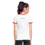 Camiseta contraste mujer"be brave" - white/red