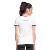 Camiseta contraste mujer"be brave" - white/red