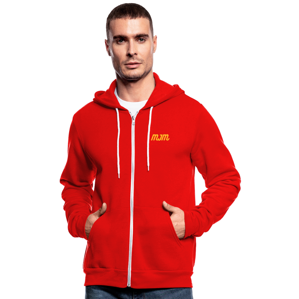 Nuestra chaqueta con capucha de Bella + Canvas"foxes" - classic red