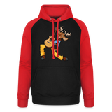 Sudadera con capucha de béisbol unisex"guitarist deer" - black/red