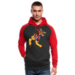 Sudadera con capucha de béisbol unisex"guitarist deer" - black/red