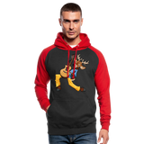 Sudadera con capucha de béisbol unisex"guitarist deer" - black/red