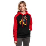 Sudadera con capucha de béisbol unisex"guitarist deer" - black/red