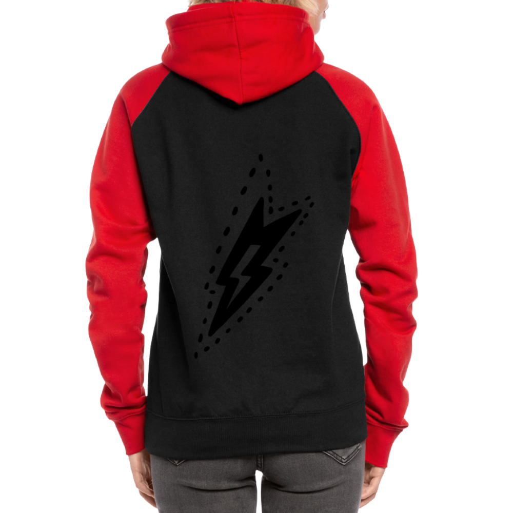 Sudadera con capucha de béisbol unisex"guitarist deer" - black/red