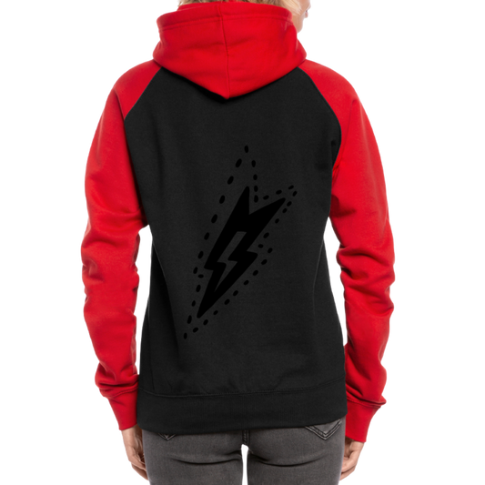 Sudadera con capucha de béisbol unisex"guitarist deer" - black/red