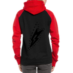 Sudadera con capucha de béisbol unisex"guitarist deer" - black/red