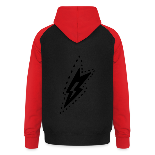 Sudadera con capucha de béisbol unisex"guitarist deer" - black/red