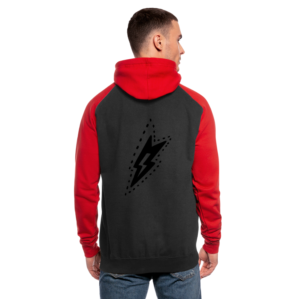 Sudadera con capucha de béisbol unisex"guitarist deer" - black/red