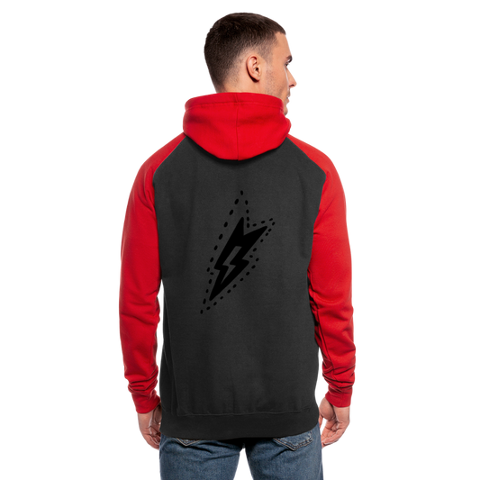 Sudadera con capucha de béisbol unisex"guitarist deer" - black/red