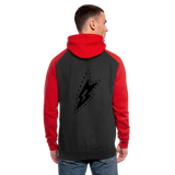 Sudadera con capucha de béisbol unisex"guitarist deer" - black/red