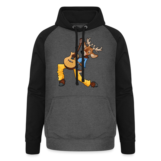 Sudadera con capucha de béisbol unisex"guitarist deer" - graphite/black
