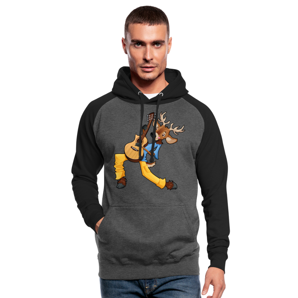 Sudadera con capucha de béisbol unisex"guitarist deer" - graphite/black