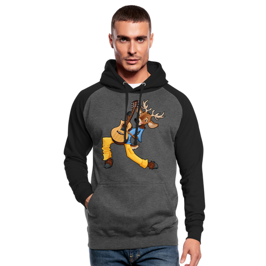 Sudadera con capucha de béisbol unisex"guitarist deer" - graphite/black
