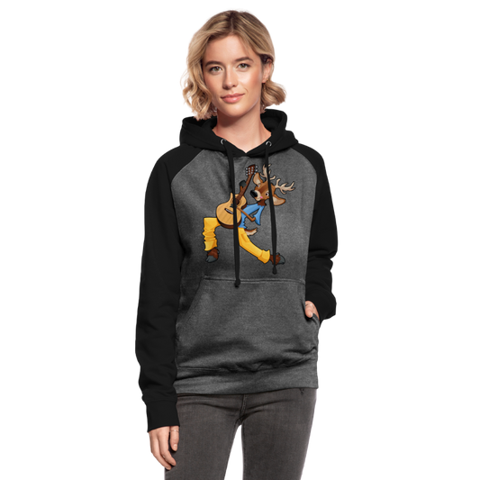 Sudadera con capucha de béisbol unisex"guitarist deer" - graphite/black
