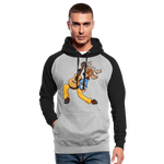 Sudadera con capucha de béisbol unisex"guitarist deer" - heather grey/black