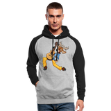 Sudadera con capucha de béisbol unisex"guitarist deer" - heather grey/black