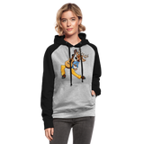 Sudadera con capucha de béisbol unisex"guitarist deer" - heather grey/black