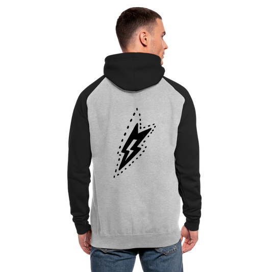 Sudadera con capucha de béisbol unisex"guitarist deer" - heather grey/black