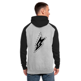 Sudadera con capucha de béisbol unisex"guitarist deer" - heather grey/black