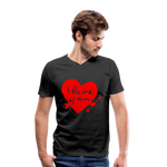 Camiseta ecológica hombre con cuello de pico de Stanley & Stella"I love you" - black