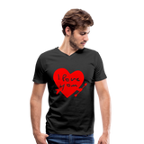 Camiseta ecológica hombre con cuello de pico de Stanley & Stella"I love you" - black