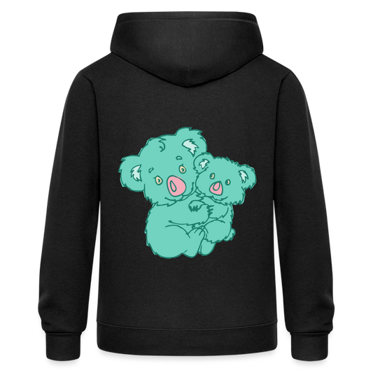 Chaqueta con capucha de alto gramaje para mujer"koala y panda" - black
