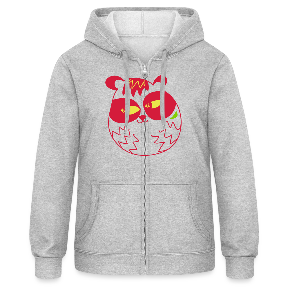 Chaqueta con capucha de alto gramaje para mujer"koala y panda" - heather grey