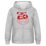 Chaqueta con capucha de alto gramaje para mujer"koala y panda" - heather grey