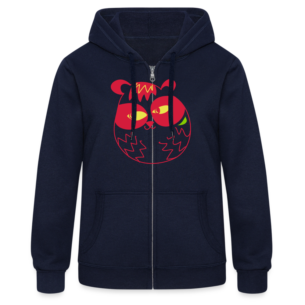 Chaqueta con capucha de alto gramaje para mujer"koala y panda" - navy