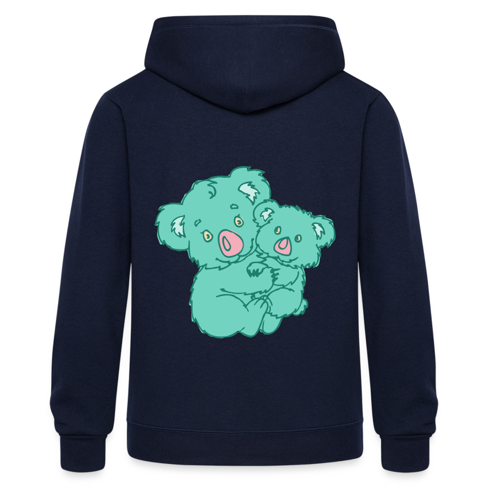 Chaqueta con capucha de alto gramaje para mujer"koala y panda" - navy