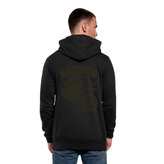 Sudadera con capucha y cuello alto unisex"born free choppers" - black