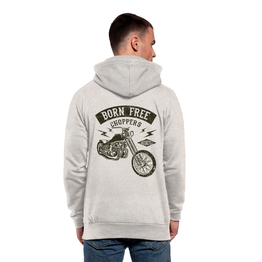 Sudadera con capucha y cuello alto unisex"born free choppers" - heather oatmeal